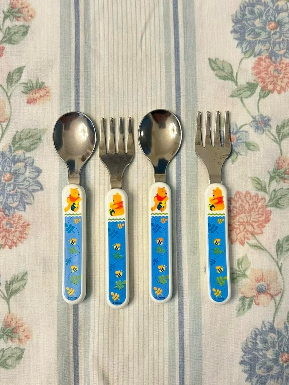 Children’s Silverware Utensils Winnie the Pooh Fork & Spoon Melamine Set of 4
